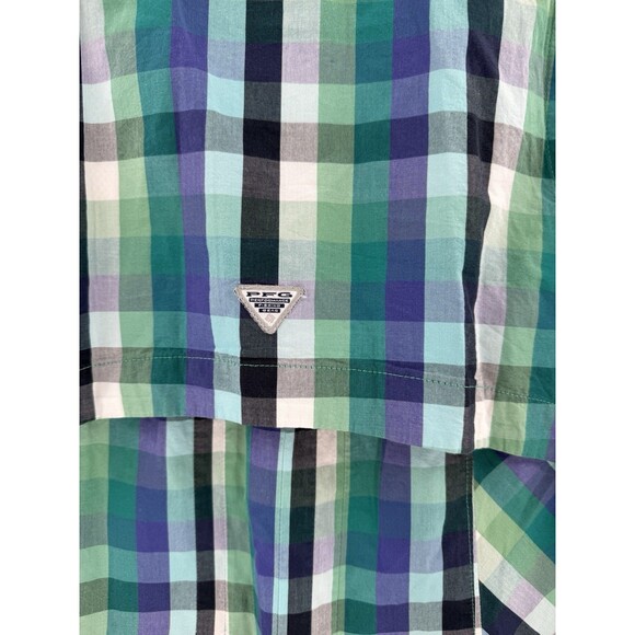 Columbia Super Bonehead PFG Dress MEDIUM Plaid Sleeveless 1/2 Button Down - Picture 11 of 16